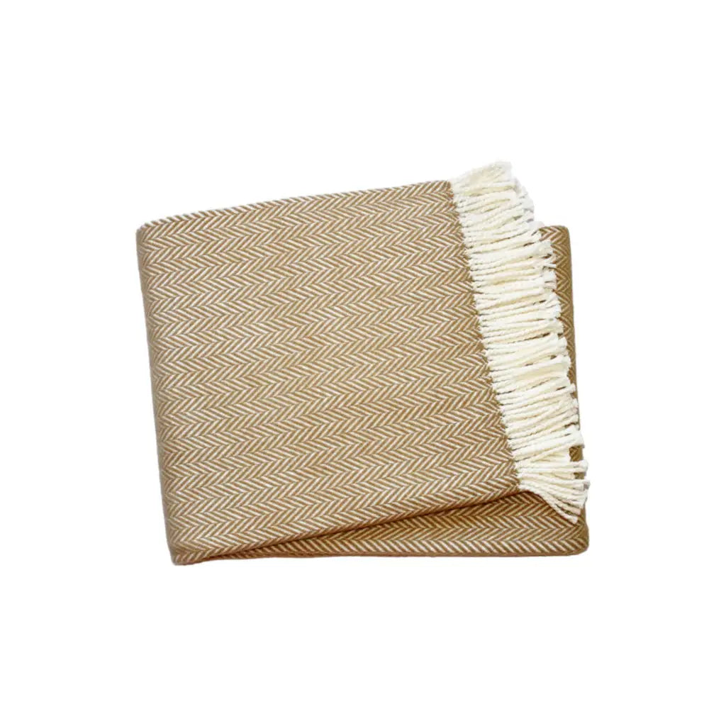 Copper and White Dreamy Soft Herringbone Throw Blanket - Homeroots - Flyclothing LLC