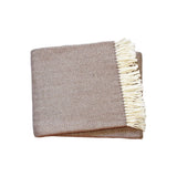 Brown and White Dreamy Soft Herringbone Throw Blanket - Homeroots