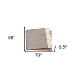 Brown and White Dreamy Soft Herringbone Throw Blanket - Homeroots - Flyclothing LLC