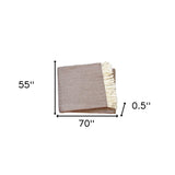 Brown and White Dreamy Soft Herringbone Throw Blanket - Homeroots - Flyclothing LLC