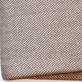 Brown and White Dreamy Soft Herringbone Throw Blanket - Homeroots