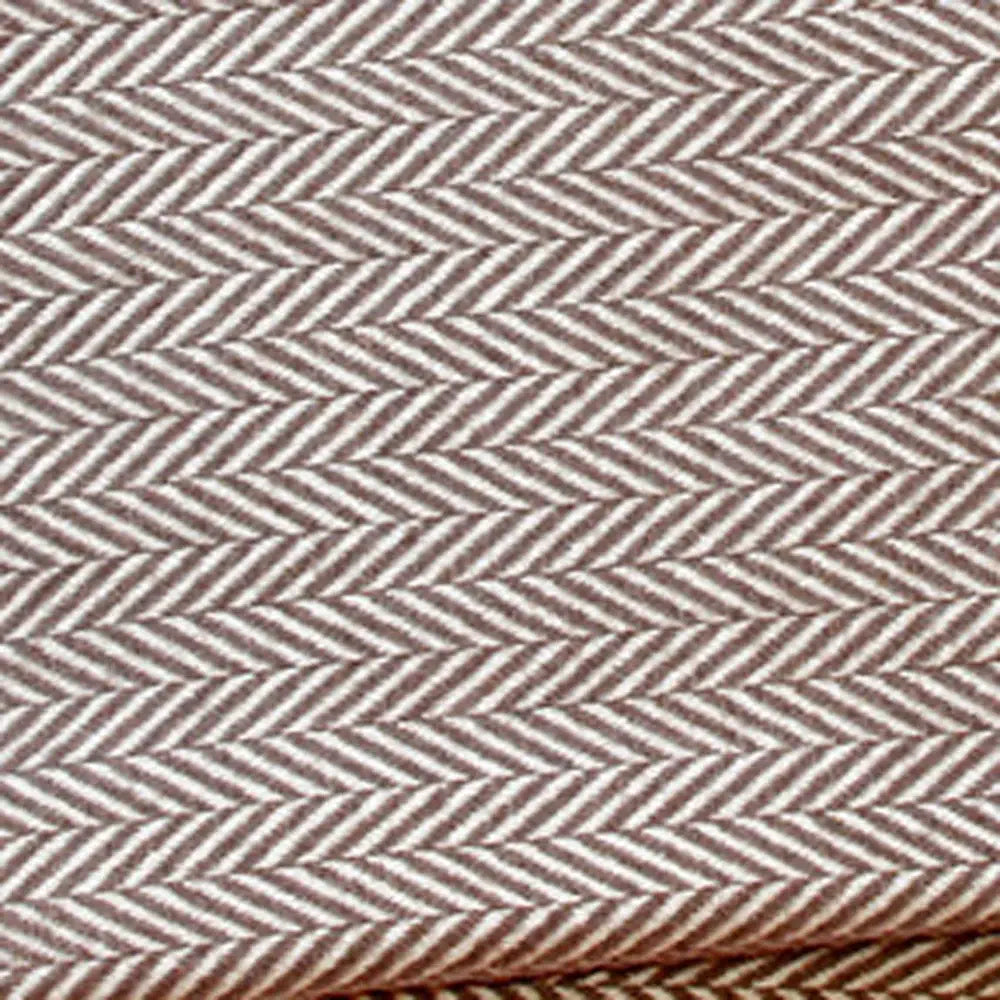 Brown and White Dreamy Soft Herringbone Throw Blanket - Homeroots - Flyclothing LLC