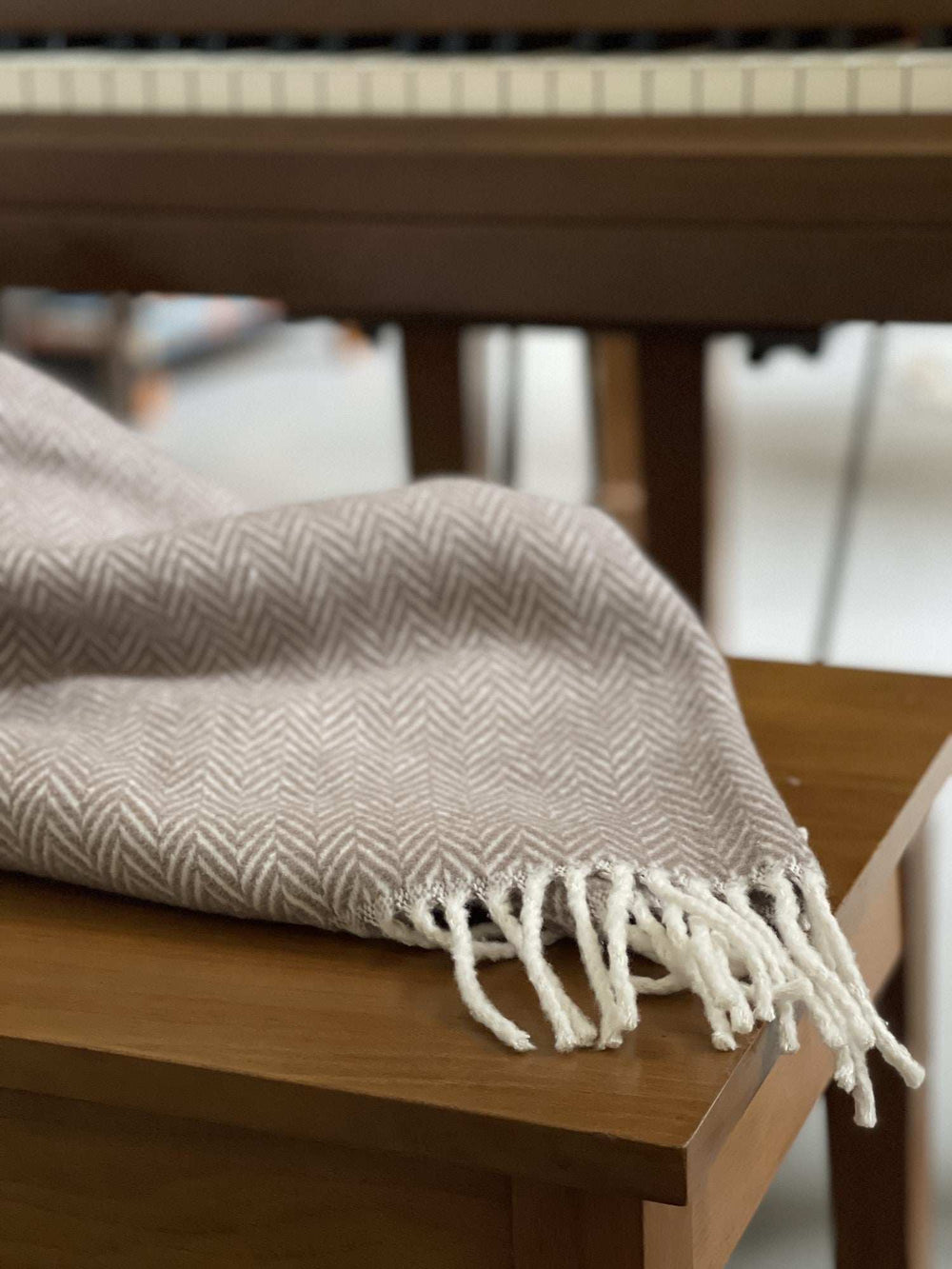 Brown and White Dreamy Soft Herringbone Throw Blanket - Homeroots - Flyclothing LLC