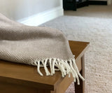 Brown and White Dreamy Soft Herringbone Throw Blanket - Homeroots - Flyclothing LLC