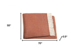 Orange and White Dreamy Soft Herringbone Throw Blanket - Homeroots - Flyclothing LLC