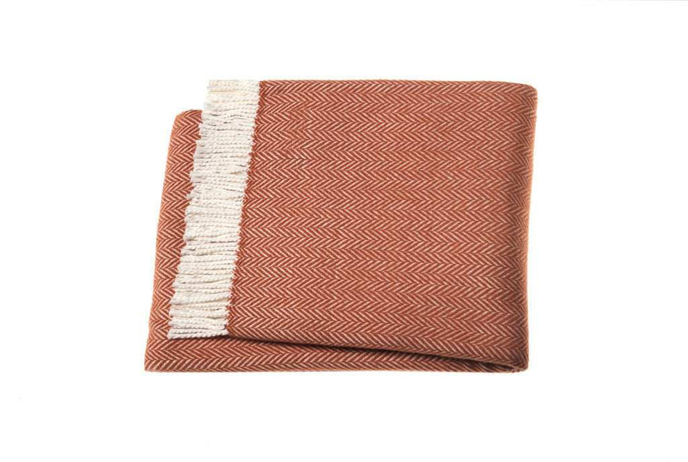 Orange and White Dreamy Soft Herringbone Throw Blanket - Homeroots - Flyclothing LLC