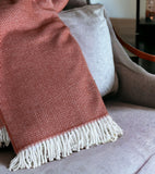Orange and White Dreamy Soft Herringbone Throw Blanket