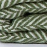 Moss Green and White Dreamy Soft Herringbone Throw Blanket - Homeroots - Flyclothing LLC