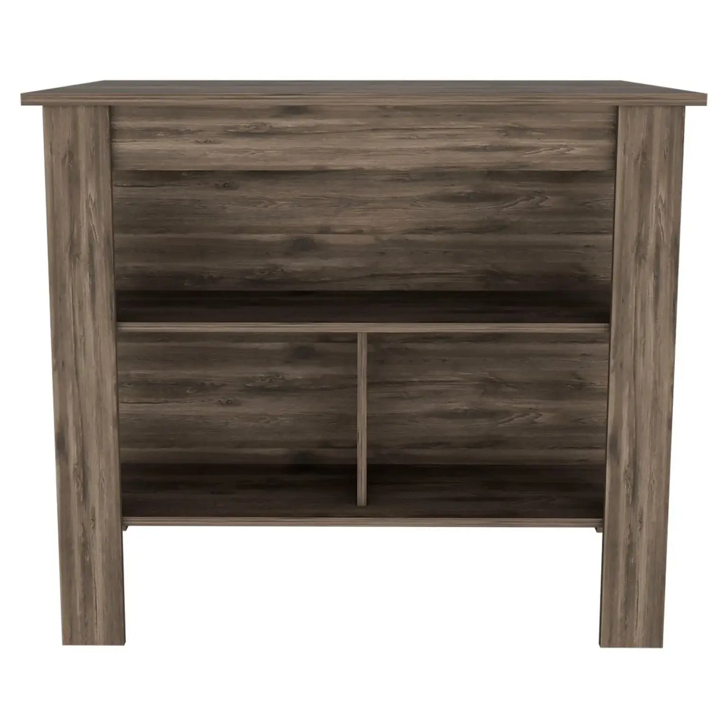 Brown Kitchen Island with Three Storage Shelves - Homeroots - Flyclothing LLC