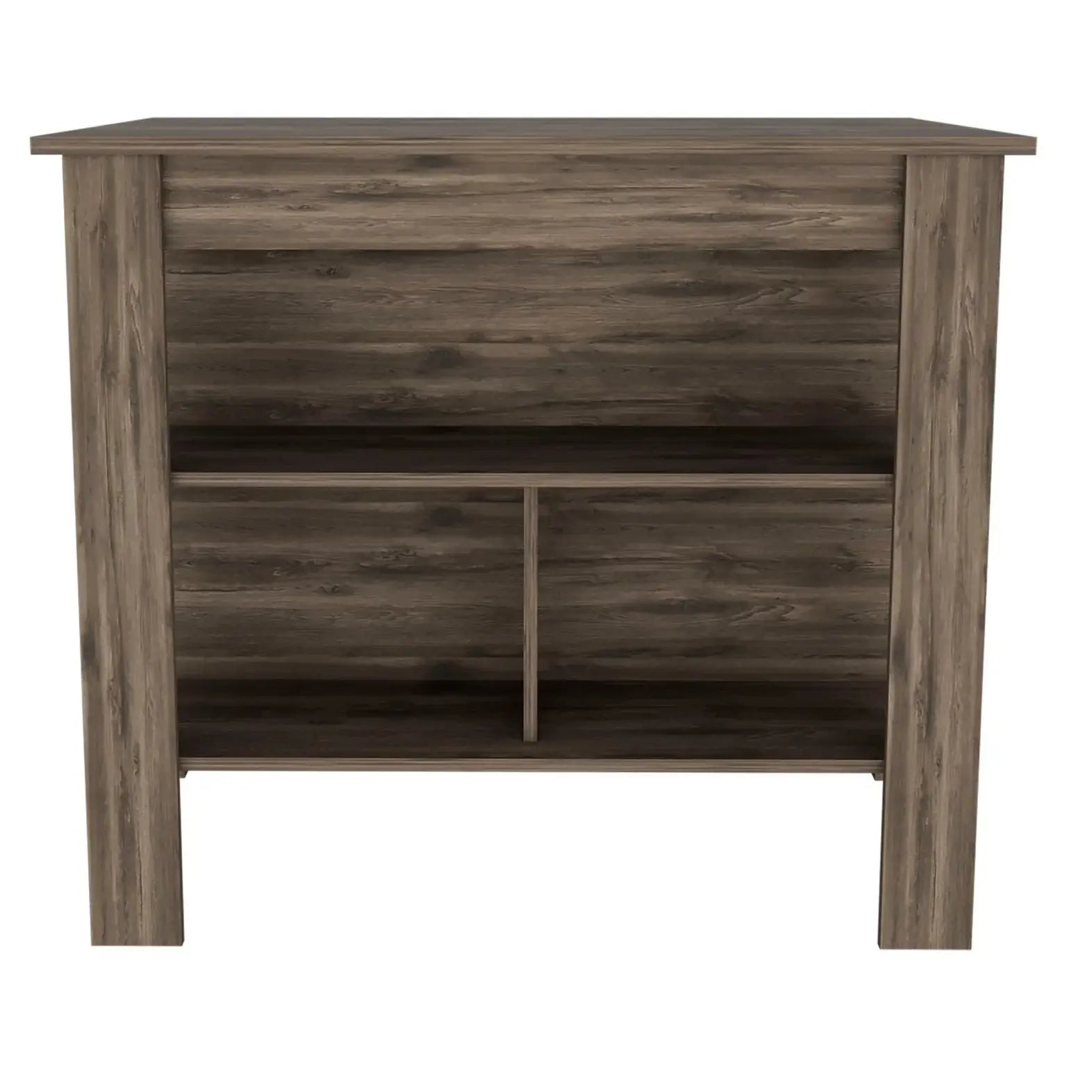 Brown Kitchen Island with Three Storage Shelves - Homeroots - Flyclothing LLC