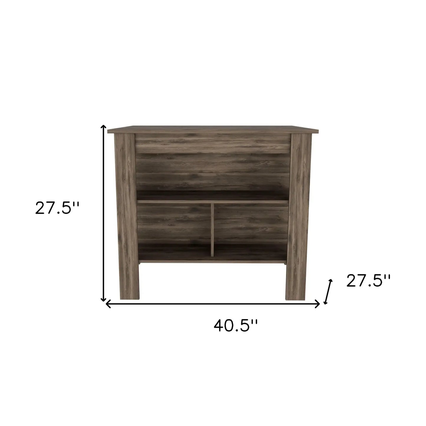 Brown Kitchen Island with Three Storage Shelves - Homeroots - Flyclothing LLC