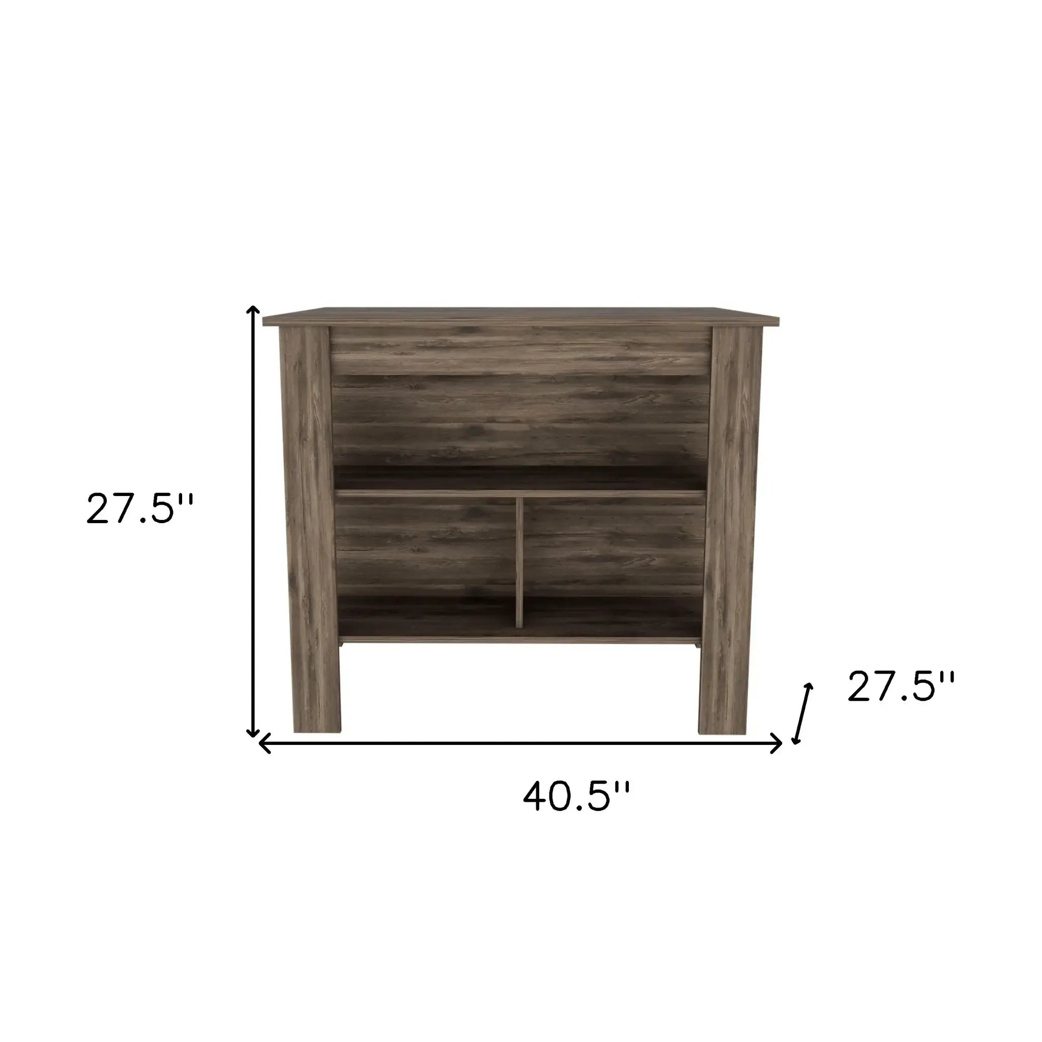 Brown Kitchen Island with Three Storage Shelves - Homeroots - Flyclothing LLC