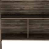 Brown Kitchen Island with Three Storage Shelves - Homeroots - Flyclothing LLC