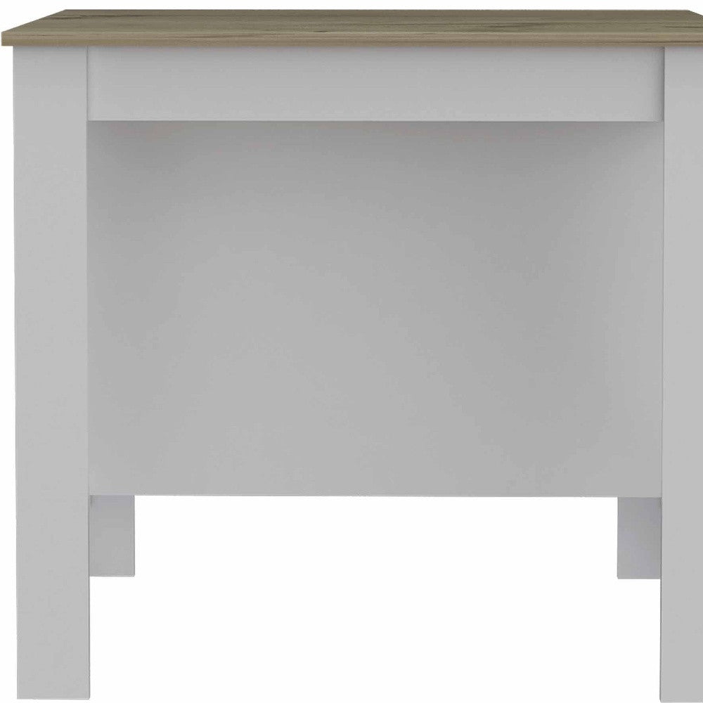White and Brown 41" Kitchen Island With Storage - Homeroots - Flyclothing LLC