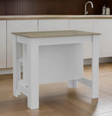 White and Brown 41" Kitchen Island With Storage - Homeroots - Flyclothing LLC