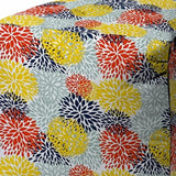 17" Green Polyester Cube Floral Indoor Outdoor Pouf Ottoman - Homeroots