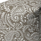 17" Taupe Polyester Cube Paisley Indoor Outdoor Pouf Ottoman - Homeroots