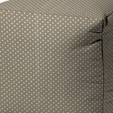 17" Taupe Polyester Cube Polka Dots Indoor Outdoor Pouf Ottoman - Homeroots