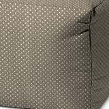 17" Taupe Polyester Cube Polka Dots Indoor Outdoor Pouf Ottoman - Homeroots