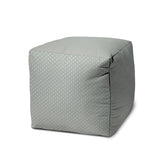 17" Green Polyester Cube Polka Dots Indoor Outdoor Pouf Ottoman - Homeroots