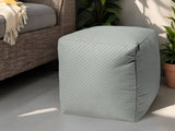 17" Green Polyester Cube Polka Dots Indoor Outdoor Pouf Ottoman - Homeroots