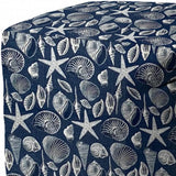 17" Blue Polyester Cube Indoor Outdoor Pouf Ottoman - Homeroots