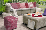 17" Pink Polyester Cube Indoor Outdoor Pouf Ottoman - Homeroots