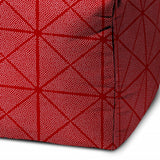 17" Red Polyester Cube Geometric Indoor Outdoor Pouf Ottoman - Homeroots