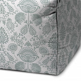17" Blue Polyester Cube Indoor Outdoor Pouf Ottoman - Homeroots