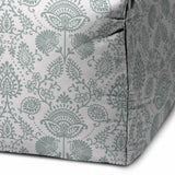 17" Blue Polyester Cube Indoor Outdoor Pouf Ottoman - Homeroots