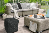 17" Gray Polyester Cube Indoor Outdoor Pouf Ottoman - Homeroots