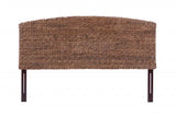 Brown Natural and Rustic Woven Banana Leaf Curved King Size Headboard - Homeroots - Flyclothing LLC