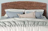 Brown Natural and Rustic Woven Banana Leaf Curved King Size Headboard - Homeroots - Flyclothing LLC