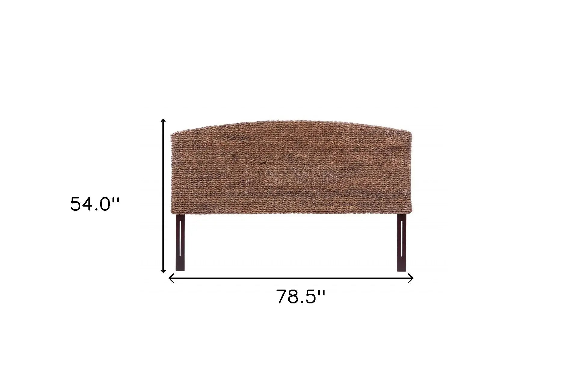 Brown Natural and Rustic Woven Banana Leaf Curved King Size Headboard - Homeroots - Flyclothing LLC