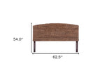 Brown Natural and Rustic Woven Banana Leaf Curved Queen Size Headboard - Homeroots - Flyclothing LLC