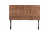 Brown Natural and Rustic Woven Banana Leaf Straight Queen Size Headboard - Homeroots