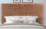 Brown Natural and Rustic Woven Banana Leaf Straight Queen Size Headboard - Homeroots