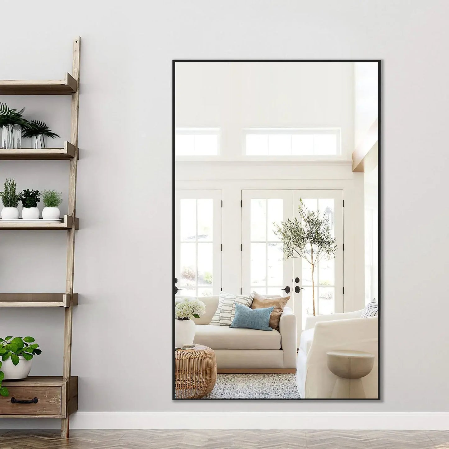 51" Black Metal Framed Full Length Mirror - Homeroots - Flyclothing LLC