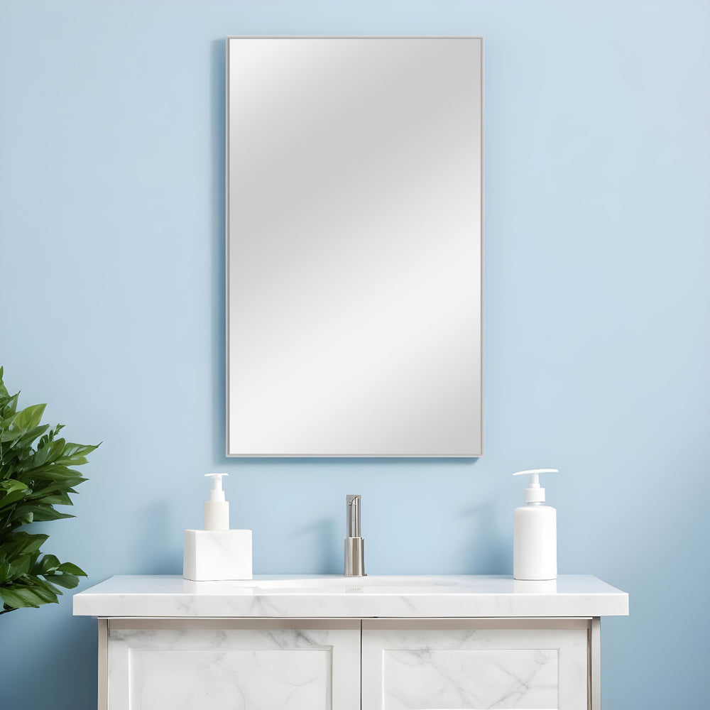 51" Silver Metal Framed Accent Mirror - Homeroots