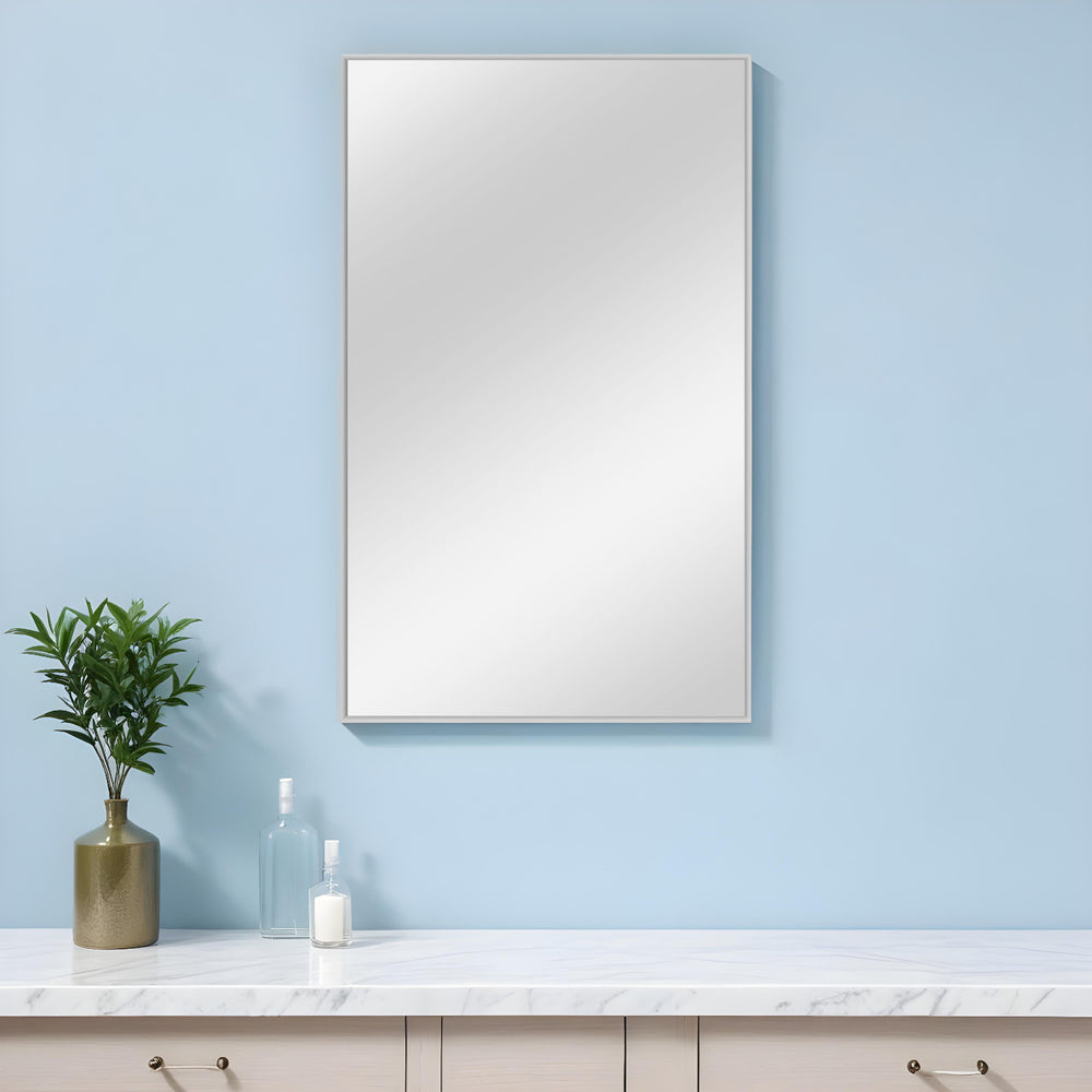 59" Silver Metal Framed Accent Mirror - Homeroots