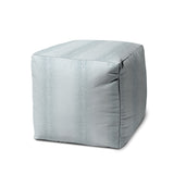 17" Blue Polyester Cube Ombre Indoor Outdoor Pouf Ottoman - Homeroots