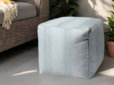 17" Blue Polyester Cube Ombre Indoor Outdoor Pouf Ottoman - Homeroots