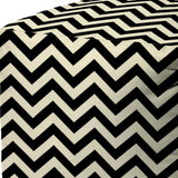 17" Black And White Polyester Cube Chevron Indoor Outdoor Pouf Ottoman - Homeroots