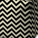 17" Black And White Polyester Cube Chevron Indoor Outdoor Pouf Ottoman - Homeroots