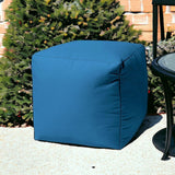17" Cool Bright Teal Blue Solid Color Indoor Outdoor Pouf Cover - Homeroots