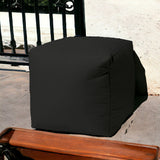 17" Cool Jet Black Solid Color Indoor Outdoor Pouf Cover - Homeroots