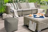 17" Taupe Cube Indoor Outdoor Pouf Cover - Homeroots