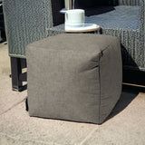 17" Taupe Cube Indoor Outdoor Pouf Cover - Homeroots