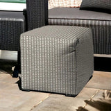 17" Taupe Cube Geometric Indoor Outdoor Pouf Cover - Homeroots