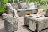 17" Taupe Cube Paisley Indoor Outdoor Pouf Cover - Homeroots